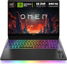 „HP Omen MAX 16“ žaidimų nešiojamasis kompiuteris (16 colių 2,5K ekranas, „AMD Ryzen AI 9“, 32GB RAM, „NVIDIA GeForce RTX 5080“, 1 TB, „Win11“, QWERTZ) – juodas