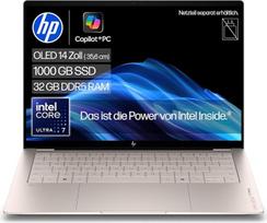 „HP OmniBook Ultra“ nešiojamasis kompiuteris (14 colių 3K OLED jutiklinis ekranas, „Intel Core Ultra 7“, 32GB RAM, 1 TB, „Win11“, QWERTZ) - Smėlio spalvos | Aukščiausios klasės KI nešiojamasis kompiuteris su jutikliniu ekranu, 50 NPU TOPs, skirtas kūrybi
