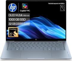 „HP OmniBook Ultra“ nešiojamasis kompiuteris (14 colių 3K OLED jutiklinis ekranas, „Snapdragon“, 32GB RAM, 1 TB, „Win11“, QWERTZ) - Mėlynas | Aukščiausios klasės nešiojamasis kompiuteris su jutikliniu ekranu, 85 NPU TOPs, skirtas kūrybiniams projektams i
