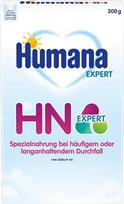 „Humana HN Expert from Birth“ – specialus maistas, skirtas dažnam arba ilgai trunkančiam viduriavimui. Padeda normalizuoti išmatas, su bananais, 300 g