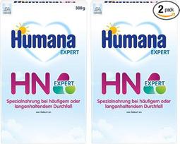 „Humana HN Expert“, skirtas naudoti nuo gimimo, specialus maistas esant dažnam arba ilgai trunkančiam viduriavimui, padeda normalizuoti išmatų konsistenciją, su bananais, 300 g (2 vnt. pakuotė)