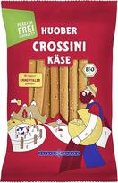„Huober Crossini Cheese“ – ekologiški pyragėlių lazdelės su „Allgäuer Emmental“ sūriu, nesupakuotos ir pikantiškos, be plastiko pakuotėje, 100 g