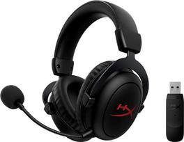 „HyperX Cloud Core“ belaidės žaidimų ausinės kompiuteriui, „DTS Headphone: X Spatial Audio“, ausų pagalvėlės iš atminties putų, tvirtas aliuminio rėmas, juodos spalvos, belaidės, „Wi-Fi“