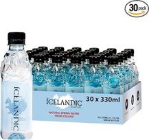 „Icelandic Glacial“ natūralus šaltinio vanduo – 330 ml buteliai (30 vnt. pakuotė) | Aukščiausios kokybės negazuotas vanduo iš Islandijos | BPA neturintys perdirbto PET buteliai | Mažas mineralų kiekis