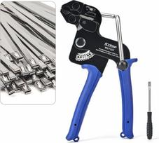„iCrimp WCT322“ vienos rankos valdymo nerūdijančio plieno kabelių tvirtinimo pistoletų rinkinys, metalinis kabelių tvirtinimo pistoletas tvirtinimui ir pjaustymui, kabelinių juostelių įrankis, skirtas iki 12 mm pločio juostelėms, komplektuojamas su 100 vn