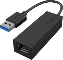 „ICY BOX“ USB LAN adapteris, USB 3.0 į Gigabit Ethernet tinklo adapteris, 1000Mbit/s, būsenos šviesos diodė, juodos spalvos, 60498