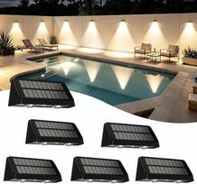 „idyl light“ saulės energija maitinami tvoros žibintai, IP64 atsparūs vandeniui, 6 vnt. rinkinys