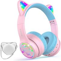 „IFECCO“ vaikų „Bluetooth“ ausinės su laikymo maišeliu ir LED lemputėmis