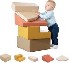 „Iglu Soft Play Corner Climber“ putplasčio laipiojimo blokai (pasteliniai rudens atspalviai)