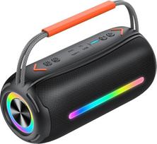 „IKT“ „Bluetooth“ garsiakalbis su nešimo rankena, 40 W muzikos grotuvas, „Bluetooth“ garsiakalbis su dviem žemų dažnių garsiakalbiais, IPX7 atsparumas vandeniui, RGB apšvietimas, TWS suporavimas, AUX, TF kortelė, tinka vakarėliams, lauke ir kelionėms, juo