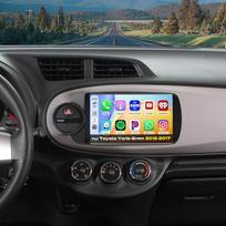 „Inefala“ automobilių radijas, skirtas „Toyota Yaris GRMN“ (2012–2017 m.) modeliams, su 9 colių ekranu, „Wireless CarPlay“ ir „Android Auto“, „Mirror Link“, FM radiju, ekvalaizeriu, „Wi-Fi“, „Bluetooth“, USB, SWC, atbulinės eigos kamera ir spalvai pritaik