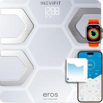 „INEVIFIT EROS“ „Bluetooth“ kūno riebalų svarstyklės – išmanusis KMI matuoklis, itin tikslus skaitmeninis kūno sudėties analizatorius, skirtas vonios kambariui, baltos spalvos, didelė platforma – 11,8 x 11,8 colių