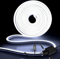 „iNextStation“ LED juosta, 5 m, 12 V, neoninė LED juosta, silikoninė, šaltai balta