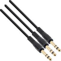 „InLine 99972“ ausinių prailginimo laidas, 6,3 mm jack kištukas/lizdas, stereo, paauksuoti kontaktai, 2 m (3 vnt. pakuotėje)