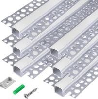 „inShareplus“ LED gipso kartono profilis, 3,3 pėdos/1 m, 6 vnt. aliuminio kanalas su pieniniu dangteliu; be apdailos LED juostos difuzorius, skirtas montavimui po paviršiumi, lentynose, ant sienos, ant stalo, lubose ir kampuose