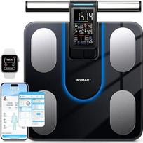 „INSMART“ išmaniosios kūno svorio svarstyklės, didelis ekranas, kūno riebalų svarstyklės, itin tikslios „Bluetooth“ vonios svarstyklės, skirtos KMI ir širdies susitraukimų dažnio matavimui, kūno sudėties analizatorius su