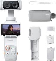 „Insta360 Luna Ultra Endurance“ rinkinys, „Astral White“ spalvos – 8K vlogų filmavimo kamera su dviem „Leica“ objektyvais, 12 kartų priartinimu, 1 colio jutikliu, nuimamu 2 colių jutikliniu ekranu, kompaktiška stabilizatoriaus kamera, skirta vlogams ir fo