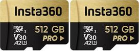 „Insta360“ 512GB PRO „microSDXC“ atminties kortelė, V30, A2, UHS-I, 90MB/s skaitymo/rašymo greitis (2 vnt. rinkinys)
