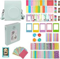 „Instax Mini 12“ momentinių nuotraukų fotoaparato priedai, „Instax Mini 12“ fotoaparato krepšys su 64 kišenėmis, nuotraukų albumas, spalvotas filtras, nuotraukų rėmelis, sieninis dekoratyvinis rėmelis, rėmelio lipdukas, kampinis lipdukas (žalias)