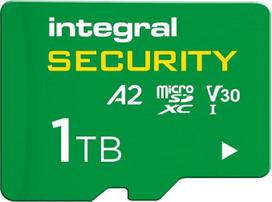 „Integral“ 1 TB „High Endurance“ microSD kortelė, UHS-I V30 U3 A2, skirta 4K vaizdo įrašymui vaizdo stebėjimo sistemose, automobilių vaizdo registratoriuose, namų apsaugos sistemose, kūdikių stebėjimo įrenginiuose ir kūno kamerose; iki 190 valandų perrašy