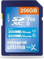 „Integral“ 256GB UHS-II SD kortelė V60, skaitymo greitis iki 300MB/s, rašymo greitis iki 200MB/s – profesionali greitaeigė SDXC atminties kortelė
