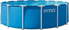 „Intex 28242GS“ 4,57 m x 1,22 m metalinio rėmo baseino komplektas (įskaitant filtravimo siurblį, saugos kopėčias, pagrindo dangą, baseino dangtį)