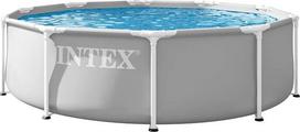 „INTEX PrismFrame“ apvalus antžeminis baseinas (skersmuo 305 x 76 cm) su 12 V filtravimo siurbliu, šeimos baseinas, talpa apytikriai 4 485 l, mėlynos spalvos (26702GS)