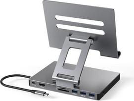 „iPad Pro“ USB-C jungčių blokas su stovu, adapteris, skirtas „iPad Pro“ M4, M2, M1, 13, 12,9 ir 11 colių modeliams bei „iPad Air“ – sulankstoma doko stotelė su 4K 60 Hz HDMI, PD įkrovimu, SD/TF kortelių skaitytuvu, 3 USB 3.0, 3,5 mm garso išėjimas, „iPad“