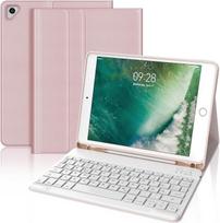 „iPad“ 6-osios/5-osios kartos 9,7 colių klaviatūros dėklas, rožinis