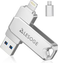 „iPhone“ skirtas 128GB USB raktas, „3 in 1“ atminties kortelė su USB-C jungtimi | „MFi“ sertifikuotas. Lengvai kurkite nuotraukų ir vaizdo įrašų atsargines kopijas. „Plug & Play“ funkcija, suderinama su „iPhone“, „iPad“, „Android“ ir kompiuteriais. Elega