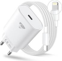 „iPhone“ greitojo įkrovimo įrenginys, [MFi sertifikuotas] „iPhone“ įkrovimo laidas, greitojo įkrovimo laidas (2 m), 20 W USB-C įkroviklis su USB-C–„Lightning“ įkrovimo laidu, skirtas „iPhone 14“, „13“, „12“, „11“, „Pro Max“, „Plus“, „Mini“, „XS“, „XR“, „X