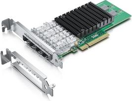 „ipolex“ 10Gb tinklo plokštė, 4 SFP+ prievadai, 10GbE tinklo plokštė, palyginti su „Intel x710-DA4“, suderinama su „Windows Server“, „Windows“, „Linux“ ir „VMware“ (nesuderinama su „Mac OS“, „Bypass“ režimas)