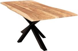 „Isa Natural“ valgomojo stalas 220 x 100 cm, „Spider Frame“ juodos spalvos | „Tree edge“, stalas iš masyvios akacijos medienos, 26 mm storio lakuotas stalviršis, metalinis rėmas, tvirtas ir lengvai valomas, talpina iki 10 žmonių
