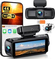 „iZEEKER“ 4 kanalų 4K vaizdo registratorius su „Wi-Fi 6“, 360° automobilinė kamera, 4K + 3 x 1080P | Vaizdo registratorius priekyje/gale/salone/kairėje/dešinėje, infraraudonųjų spindulių naktinis matymas, valdymas per programėlę, 24 val. stovėjimo stebėji