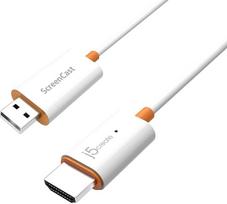 „j5create“ „ScreenCast“ belaidis HDMI ekrano adapteris-imtuvas – atkuria telefono, planšetinio kompiuterio ar nešiojamojo kompiuterio vaizdą HDTV ekrane – suderinamas su „Miracast“, „AirPlay“, „Android“, „Windows 10“ kompiuteriais, „iOS“, „iPhone“ ir plan