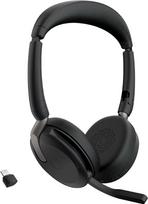 „Jabra Evolve2 65 Flex“ – stereo „Bluetooth“ ausinės su belaidžio įkrovimo pademu, triukšmo slopinimo technologija „Jabra ClearVoice“ ir hibridiniu aktyviuoju triukšmo slopinimu (ANC) – sertifikuotos naudoti su „MS Teams“ – juodos spalvos