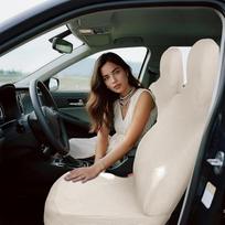 „Jacquard“ universalūs automobilio sėdynių užvalkalai, skalbiami skalbimo mašinoje, elastingi priekinės sėdynės užvalkalų rinkinys, neslystantys užvalkalai priekinėms sėdynėms (dramblio kaulo spalvos, 2 vnt. rinkinys)