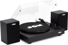 „JAM“ patefonas su garsiakalbiais ir „Bluetooth“ – 3 greičiai, juodos spalvos