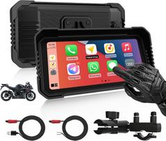 „Jansite“ 6,25 colių „CarPlay“ ekranas motociklams su USB ir akumuliatoriaus maitinimu | „CarPlay“ ir „Android Auto“ be laidų, 1000 nitų ryškumo atsparus vandeniui jutiklinis ekranas, dvigubas „Bluetooth“, „Siri“ / „Google Assistant“, GPS navigacija