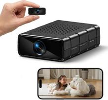 „JAXION 4K Mini“ stebėjimo kamera, vidaus WiFi kamera su tiesiogine transliacija į mobilųjį telefoną | Kamera su ilga baterijos veikimo trukme budėjimo režimu, judesio jutikliu, naktinio matymo funkcija, SD kortelės ir debesų saugykla, skirta namams, kūdi