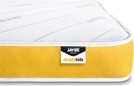 „JAY-BE Simply Kids“ antialerginis kišeninių spyruoklių čiužinys, plieninės spyruoklės su hipoalerginėmis „Airflow“ pluošto gijomis, baltos/geltonos spalvos, viengulė