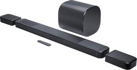„JBL Bar 1300 MK2“, 11.1.4-K „Bluetooth“ garso juosta televizoriui su nuimamais garsiakalbiais, 8 colių žemų dažnių garsiakalbis, „Dolby Atmos“ erdvinis garsas ir „DTS:X“, HDMI eARC, „Wi-Fi“, „PureVoice 2.0“ ir „MultiBeam 3.0“, juodos spalvos