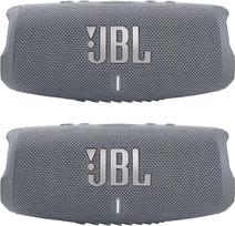 „JBL Charge 5“ „Bluetooth“ garsiakalbiai, atsparūs vandeniui, nešiojami, pilkos spalvos, 1 pora