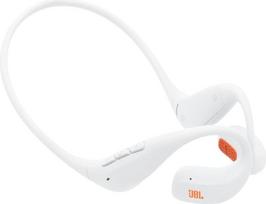 „JBL Endurance Pace“ atviros ausies sportinės ausinės su „Bluetooth“, baltos | 10 valandų baterijos veikimo laikas, lengvas titano „Memory Wire“ kaklo lankas, IP68 atsparumas vandeniui ir dulkėms, „JBL OpenSound“ technologija