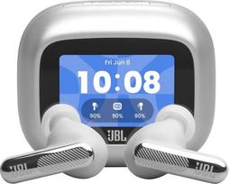 „JBL Live Beam 4“ belaidės ausinės su triukšmo slopinimu – sidabrinės | Aukštos raiškos garso kokybė, išmanusis įkrovimo dėklas, „Bluetooth 6.0“, 40 valandų baterijos veikimo laikas, IP55 atsparumas vandeniui, „JBL Signature“ ir erdvinis garsas