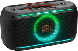 „JBL PartyBox On-The-Go 2“ nešiojamas „Bluetooth“ vakarėlių garsiakalbis su belaidžiu mikrofonu, dinamišku šviesos šou, 15 valandų grojimo trukme, IPX4 apsauga nuo purslų, „JBL Pro Sound“ ir „Auracast“ technologijomis, juodos spalvos