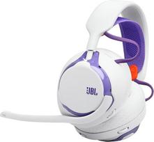 „JBL Quantum 650“ belaidės „Bluetooth“ žaidimų ausinės – baltos | „JBL Quantum Room Sound“, triukšmo slopinimo mikrofonas, USB-C laidas, 45 valandų baterijos veikimo laikas, suderinamumas su įvairiomis platformomis