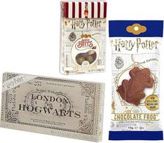 „Jelly Belly“ „Haris Poteris“ – Bertie Botts, šokoladinė varlė, Hogvartso traukinio bilietas | Autentiški stebuklingi saldainiai, želė pupelės (35 g), varlė su kolekcine kortele ir šokoladinis bilietas (15 g + 42 g)