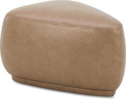 „Jennifer Taylor Home“ „Pebble“ 26 colių kokteilinė pufė iš „Tuscan Tan“ tekstūruotos odos su apvaliu trikampiu
