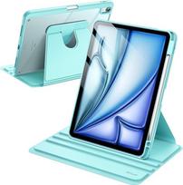 „JETech“ pasukamas dėklas, skirtas „iPad Air“ 11 colių (M4/M3/M2) ir „Air 5/4“ 10,9 colių Mėtų mėlyna | Skirta „iPad Air“ 11 colių (2026–2024) ir 10,9 colių (2022/2020) modeliams, 360° pasukamas stovas, skaidrus galinis dangtelis, miego/pabudimo funkcija